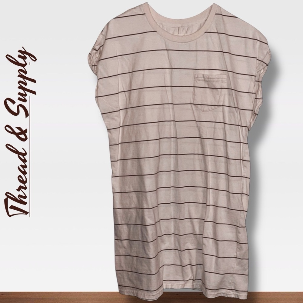 🌺THREAD & SUPPLY CUFF SLEEVE POCKET TEE DRESS